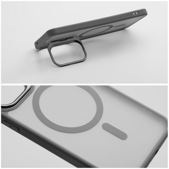 Forcell F-Protect Shadow Stand Premium Back Case with MagSafe priekš Samsung Galaxy A57 5G A576 - Pelēks - silikona-plastikāta aizmugures apvalks / bampers-vāciņš