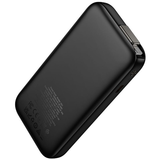 Hoco 10000mAh QC 3.0 / PD 20W Power Bank with USB-C cable and LED display - Melns - Ārējas uzlādes batereja lādētājs-akumulators (Power Bank)