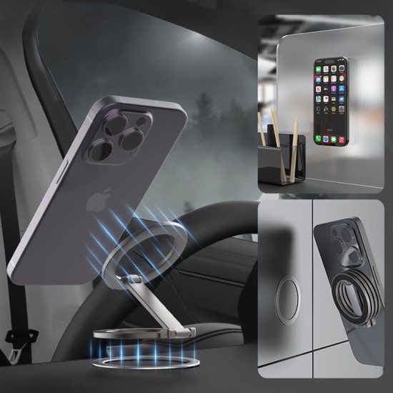 Tech-Protect MMR400 Magnetic MagSafe Ring Phone Holder - Melns - Universālais magnētisks gredzens-turētājs telefonam
