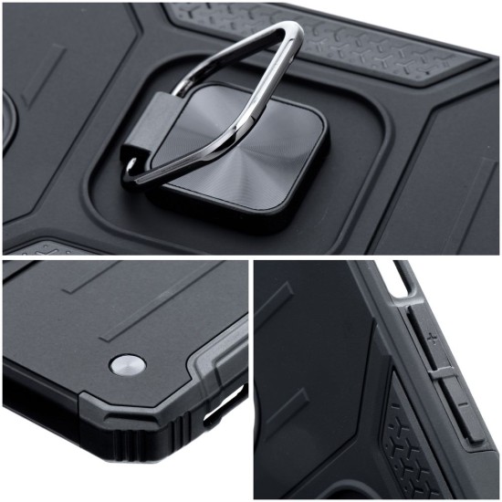 Nitro Armored Hybrid Back Case priekš Samsung Galaxy A27 5G A276 - Melns - triecienizturīgs silikona-plastikāta aizmugures apvalks ar gredzenu / bampers-vāciņš