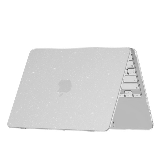 Tech-Protect Smartshell Protective Case priekš Apple MacBook Neo 13-inch (2026) A3404 - Caurspīdīgs / Spīdumi - plastikas no abām pusēm apvalks / maciņš