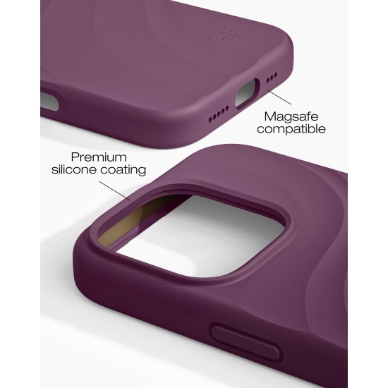iDeal of Sweden Soft Swirl Silicone MagSafe Back Case priekš Apple iPhone 16 Pro - Velvet Plum - silikona aizmugures apvalks / bampers-vāciņš