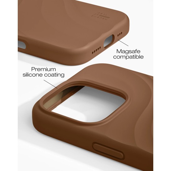 iDeal of Sweden Soft Swirl Silicone MagSafe Back Case priekš Apple iPhone 16 Pro - Salted Caramel - silikona aizmugures apvalks / bampers-vāciņš