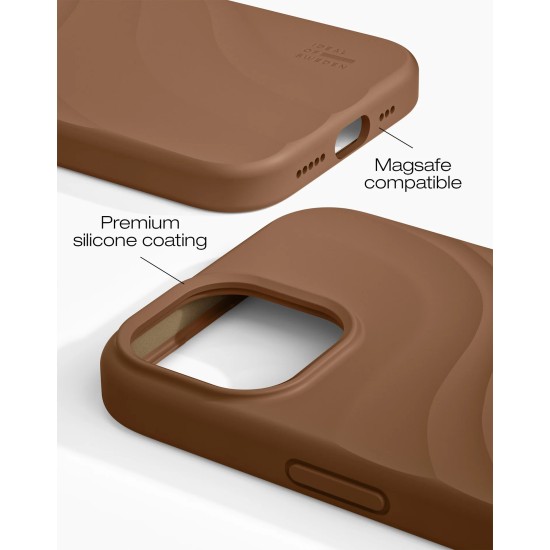 iDeal of Sweden Soft Swirl Silicone MagSafe Back Case priekš Apple iPhone 13 / 14 / 15 / 16e / 17e - Salted Caramel - silikona aizmugures apvalks / bampers-vāciņš