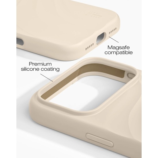 iDeal of Sweden Soft Swirl Silicone MagSafe Back Case priekš Apple iPhone 17 Pro Max / 18 Pro Max - Cloud Dancer - silikona aizmugures apvalks / bampers-vāciņš