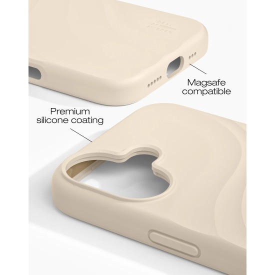 iDeal of Sweden Soft Swirl Silicone MagSafe Back Case priekš Apple iPhone 17 - Cloud Dancer - silikona aizmugures apvalks / bampers-vāciņš