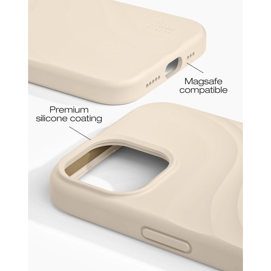 iDeal of Sweden Soft Swirl Silicone MagSafe Back Case priekš Apple iPhone 13 / 14 / 15 / 16e / 17e - Cloud Dancer - silikona aizmugures apvalks / bampers-vāciņš