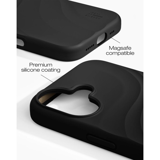 iDeal of Sweden Soft Swirl Silicone MagSafe Back Case priekš Apple iPhone 17 - Velvet Black - silikona aizmugures apvalks / bampers-vāciņš