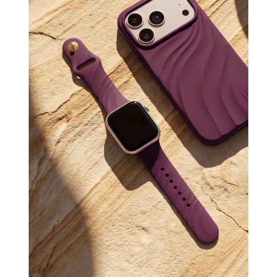 iDeal of Sweden Soft Swirl Silicone S-M Watch Band priekš Apple Watch 38 / 40 / 41 mm / Series 10 / 11 (42mm) - Velvet Plum - silikona siksniņa (josta) priekš pulksteņiem