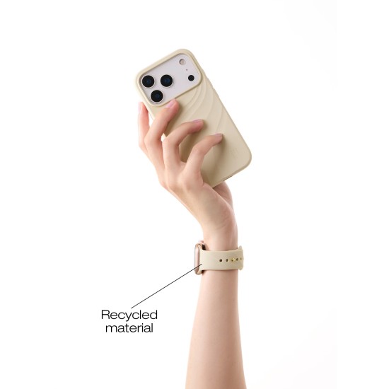 iDeal of Sweden Soft Swirl Silicone S-M Watch Band priekš Apple Watch 38 / 40 / 41 mm / Series 10 / 11 (42mm) - Cloud Dancer - silikona siksniņa (josta) priekš pulksteņiem