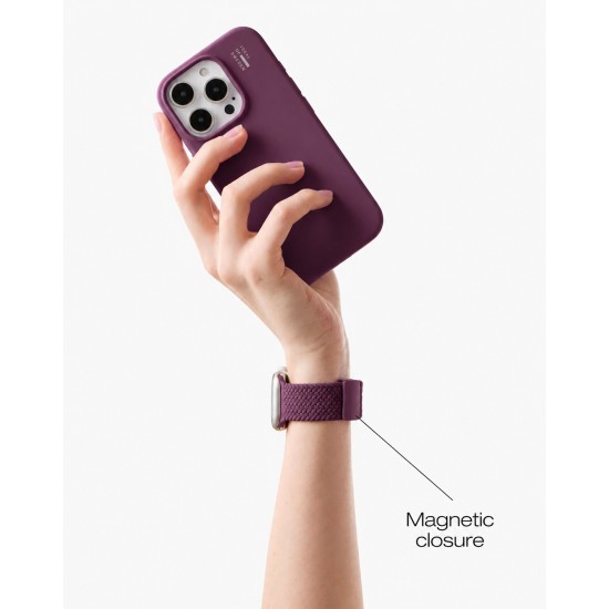 iDeal of Sweden Soft Braid Watch Band priekš Apple Watch 38 / 40 / 41 mm / Series 10 / 11 (42mm) - Velvet Plum - auduma siksniņa (josta) priekš pulksteņiem