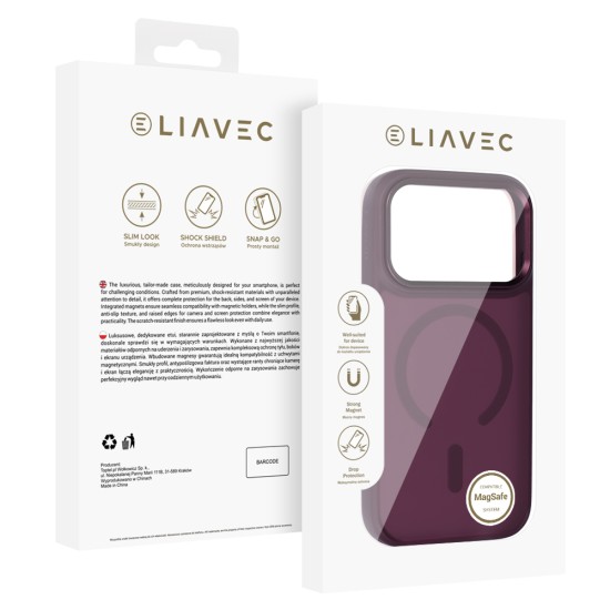 Liavec Cloudy Metal Camera Frame Back Case with MagSafe priekš Apple iPhone 17 Pro Max / 18 Pro Max - Violets - silikona-plastikāta aizmugures apvalks / bampers-vāciņš