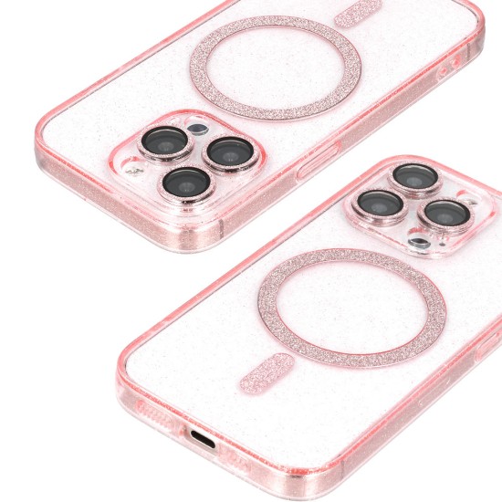 Glitter MagSafe Back Case priekš Apple iPhone 16e / 17e - Прозрачный - силиконовая накладка / бампер-крышка