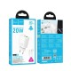 Hoco Travel charger USB / Type-C 3A QC 4.0 / PD 20W with Type-C to Lightning Cable - Balts - Ātrs tīkla lādētājs ar Type-C uz Lightning vadu