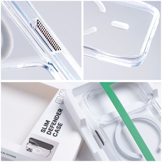 Roar Slim Defender MagSafe Back Case priekš Apple iPhone 17 Pro Max / 18 Pro Max - Caurspīdīgs - silikona-plastikāta aizmugures apvalks / bampers-vāciņš