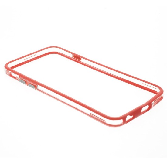 PC TPU Hybrid Bumper Case priekš Apple iPhone 6s 6 4.7 inch - Sarkans - silikona / plastmasas sānu apvalks bampers