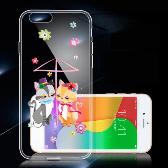 PEPKOO Chic Relief Crystal TPU Cover priekš Apple iPhone 6 Plus / 6S Plus 5.5-inch - Pretty Kittens - silikona aizmugures apvalks (bampers, vāciņš, slim TPU silicone case cover, bumper)