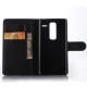 Litchi Leather Flip Case with Credit Card Holder for LG Zero H650E - Black - sāniski atverams maciņš ar stendu (ādas maks, grāmatiņa, leather book wallet case cover stand)