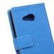 Litchi Skin Leather Wallet Case for Microsoft Lumia 550 - Blue - sāniski atverams maciņš ar stendu (ādas maks, grāmatiņa, leather book wallet case cover stand)