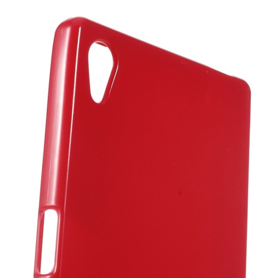 Telone Candy Super Plāns 0.3mm ar spīdumiem Microsoft Lumia 640 - Sarkans - silikona apvalks (bampers, vāciņš, slim TPU silicone case cover, bumper)