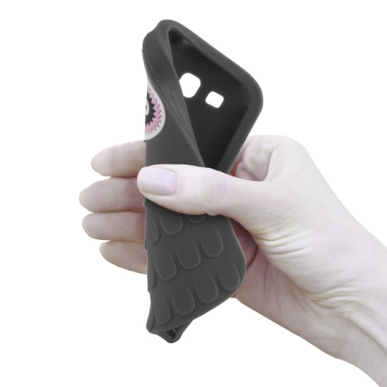 Silicon 3D Case Owl priekš LG K10 K420 / K430 - Melns - silikona aizmugures apvalks (bampers, vāciņš, TPU silicone back case cover, bumper)