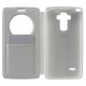 RoarKorea Noble View priekš LG G4 Stylus H635 Wake/Sleep - Balts - sāniski atverams maciņš ar stendu un lodziņu (ādas maks, grāmatiņa, leather book wallet case cover stand)