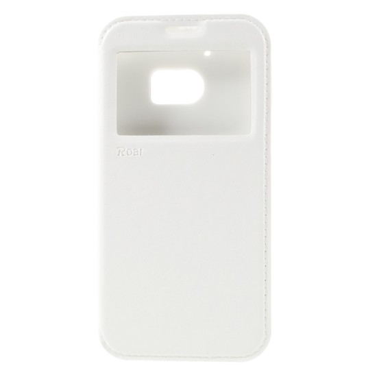 RoarKorea Noble View HTC One A9 - Balts - sāniski atverams maciņš ar stendu un lodziņu (ādas maks, grāmatiņa, leather book wallet case cover stand)