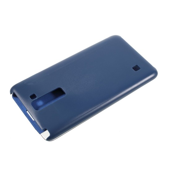 View Window Leather Smart Phone Case for LG Stylus 2 K520 - Blue - sāniski atverams maciņš ar lodziņu un stendu (ādas maks, grāmatiņa, leather book wallet case cover stand)