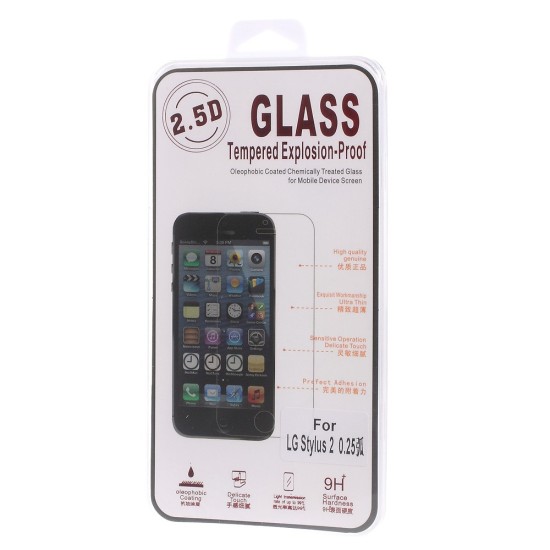 Tempered Glass 9H screen protector film guard priekš LG Stylus 2 K520 - Ekrāna Aizsargstikls / Bruņota Stikla Aizsargplēve