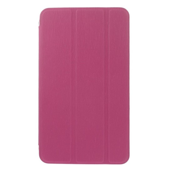 Rose for Samsung Galaxy Tab 4 7.0-inch T230 / T235 Toothpick Grain Leather Tri-fold Stand Case - sāniski atverams maciņš ar stendu (ādas maks, grāmatiņa, leather book wallet case cover stand)