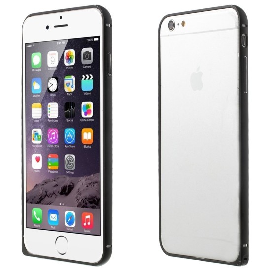 LOVE MEI Metal Frame Cover priekš Apple iPhone 6 Plus / 6S Plus - Melns - alumīnija metāla sānu apvalks / bampers