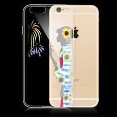PEPKOO Chic Relief Crystal TPU Cover priekš Apple iPhone 6 Plus / 6S Plus 5.5-inch - Sunflower Kimono Girl - silikona apvalks (bampers, vāciņš, slim TPU silicone case cover, bumper)