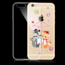 PEPKOO Chic Relief Crystal TPU Cover priekš Apple iPhone 6 Plus / 6S Plus 5.5-inch - Pretty Kittens - silikona aizmugures apvalks (bampers, vāciņš, slim TPU silicone case cover, bumper)