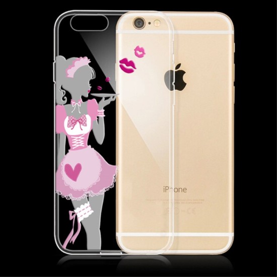 PEPKOO Chic Relief Crystal TPU Cover priekš Apple iPhone 6 Plus / 6S Plus 5.5-inch - Pretty Maid - silikona aizmugures apvalks (bampers, vāciņš, slim TPU silicone case cover, bumper)