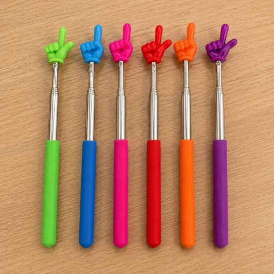 Pickme Assorted Finger Pointer Stick 20-68cm - Pirksts Teleskopisks skolotāju rādītājs