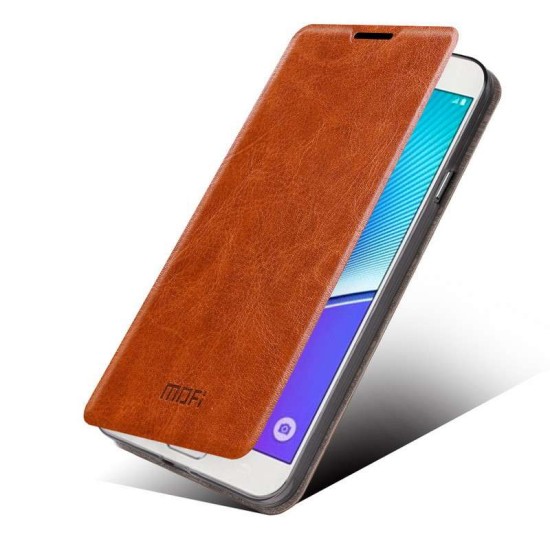 Mofi New Rui priekš Samsung Galaxy Note 5 N920 - Brūns - sāniski atverams maciņš ar stendu (ādas maks, grāmatiņa, leather book wallet case cover stand)