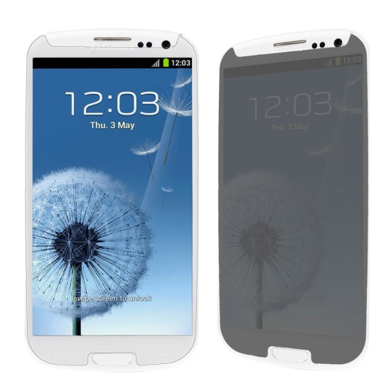 Anti-Spy Privacy Tempered Glass Screen Protective Film priekš Samsung Galaxy S3 i9300 / i9305 / S3 Neo i9301 - Ekrāna Aizsargstikls / Bruņota Stikla Aizsargplēve