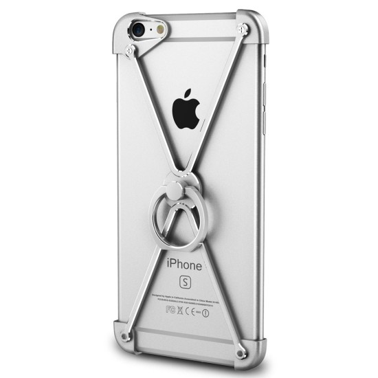 Oatsbasf O-Ring Series Aviation Aluminum Alloy Case priekš Apple iPhone 6 / 6S - Sudrabains - alumīnija apvalks (bampers, vāciņš, slim cover shell, bumper)