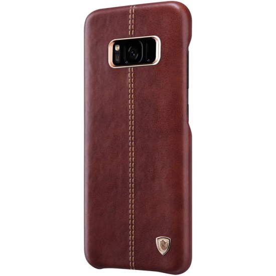 NILLKIN Englon Textured Leather Skin Hard Back Case for Samsung Galaxy S8 Plus G955 - Brown - ādas aizmugures apvalks (bampers, vāciņš, leather cover, bumper)