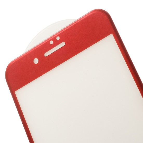 4D Curved (ar noapaļotām malām) Full Size Tempered Glass screen protector film guard priekš Apple iPhone 7 Plus / 8 Plus - Red - Ekrāna Aizsargstikls / Bruņota Stikla Aizsargplēve
