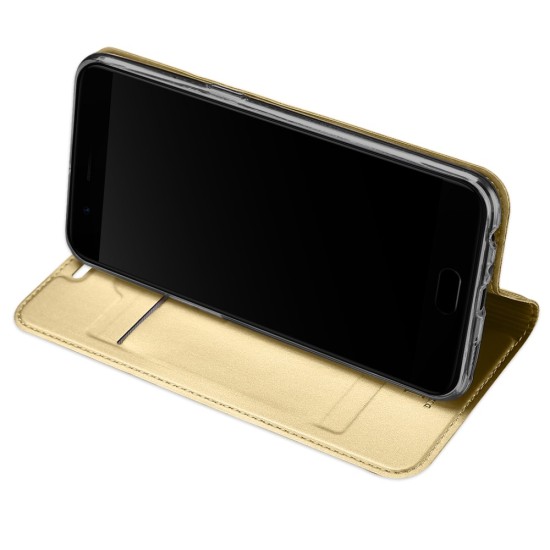 Dux Ducis Skin Pro series priekš OnePlus 5 - Zelts - sāniski atverams maciņš ar magnētu un stendu (ādas maks, grāmatiņa, leather book wallet case cover stand)