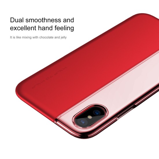BASEUS PC TPU Hybrid Case priekš Apple iPhone X / XS - Sarkans - plastikas / silikona aizmugures apvalks (bampers, vāciņš, PU back cover, bumper shell)