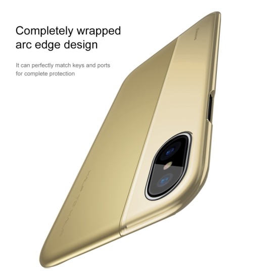 BASEUS PC TPU Hybrid Case priekš Apple iPhone X / XS - Zelts - plastikas / silikona aizmugures apvalks (bampers, vāciņš, PU back cover, bumper shell)