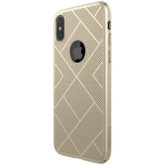 NILLKIN Air Series Heat Dissipation Matte PC Hard Case priekš Apple iPhone X / XS - Zelts - plastikas aizmugures apvalks (bampers, vāciņš, PU back cover, bumper shell)