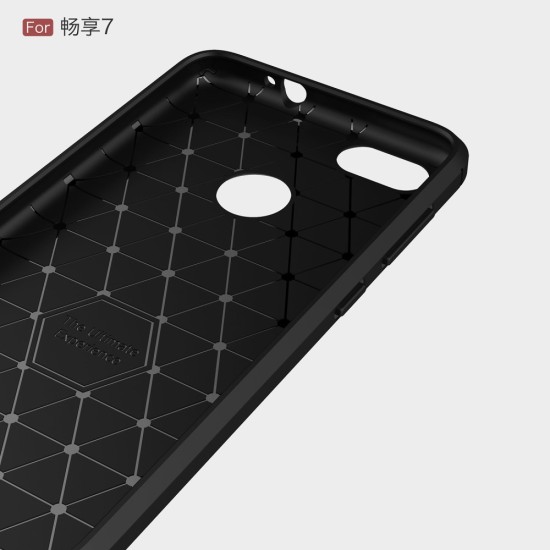 Carbon Fiber Brushed TPU Back Phone Case for Huawei P9 Lite mini - Black - triecienizturīgs silikona aizmugures apvalks (bampers, vāciņš, slim TPU silicone case shell cover, bumper)