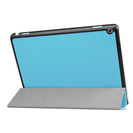 Tri-fold Stand PU Leather Case priekš Huawei MediaPad M3 Lite 10 - Baby Blue - sāniski atverams maciņš ar stendu