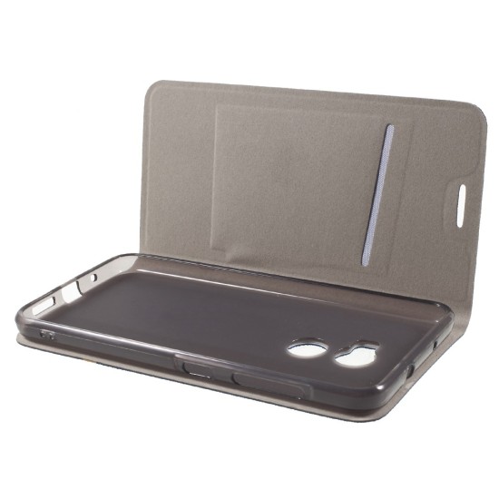 Bi-color Cross Texture Leather Stand Cover Built-in Steel Sheet for HTC One X10 - Zils - sāniski atverams maciņš ar stendu (ādas maks, grāmatiņa, leather book wallet case cover stand)