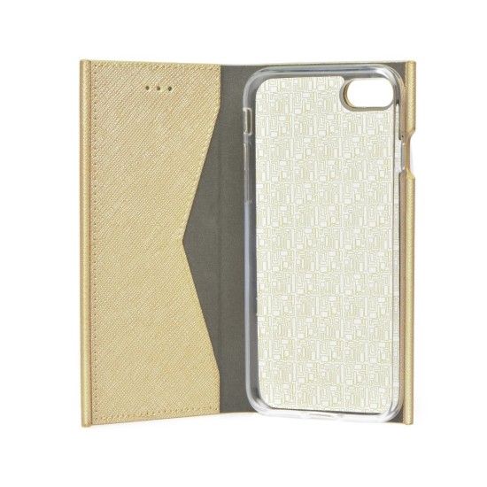 Forcell Bravo Book Case priekš Sony Xperia L1 G3311 / G3312 - Zelts - sāniski atverams maciņš ar stendu (ādas maks, grāmatiņa, leather book wallet case cover stand)