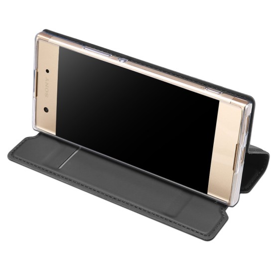 Dux Ducis Skin Pro series priekš Sony Xperia XA2 H4113 - Tumši Pelēks - sāniski atverams maciņš ar magnētu un stendu (ādas maks, grāmatiņa, leather book wallet case cover stand)