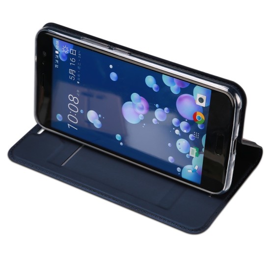 Dux Ducis Skin Pro series priekš HTC U11 Plus - Tumši Zils - sāniski atverams maciņš ar magnētu un stendu (ādas maks, grāmatiņa, leather book wallet case cover stand)